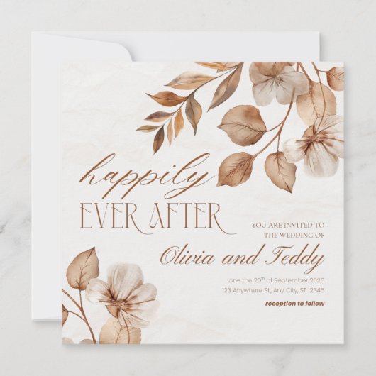 Faire-part de mariage Rustic Romance (Devant)