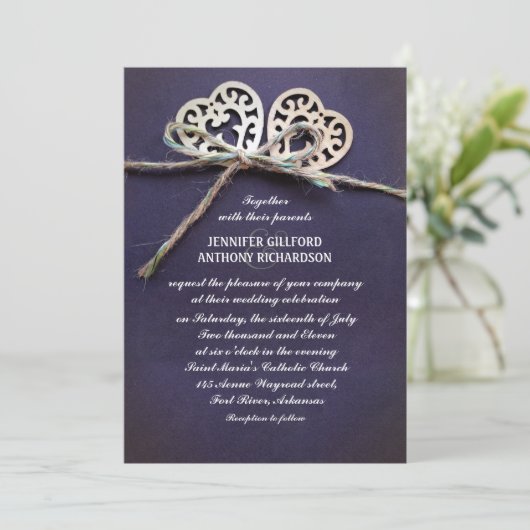 faire-part de mariage rustique (Debout devant)