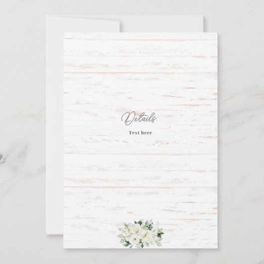 Faire-part de mariage rustique (Dos)