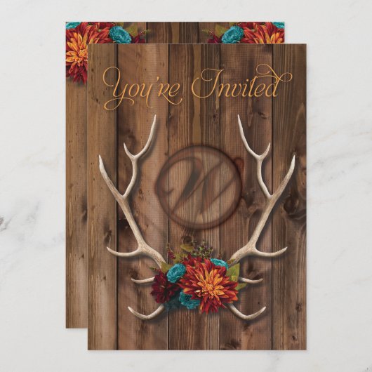 faire-part de mariage rustique (Devant / Derrière)