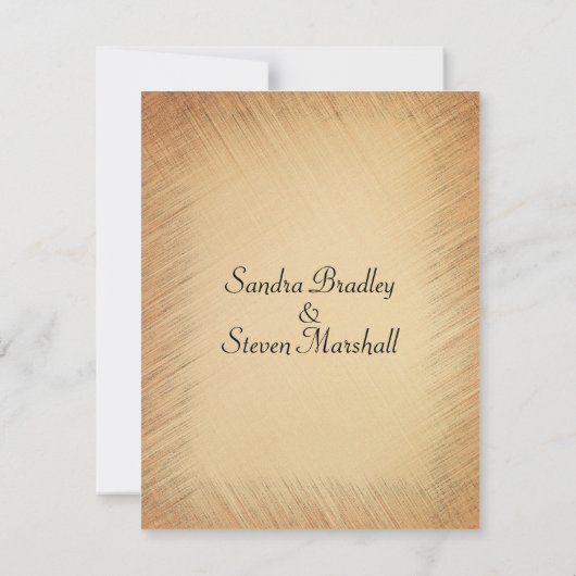 Faire-part de mariage rustique (Dos)