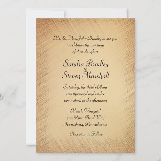 Faire-part de mariage rustique (Devant)