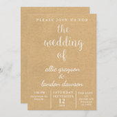 Faire-part de mariage rustique (Devant / Derrière)