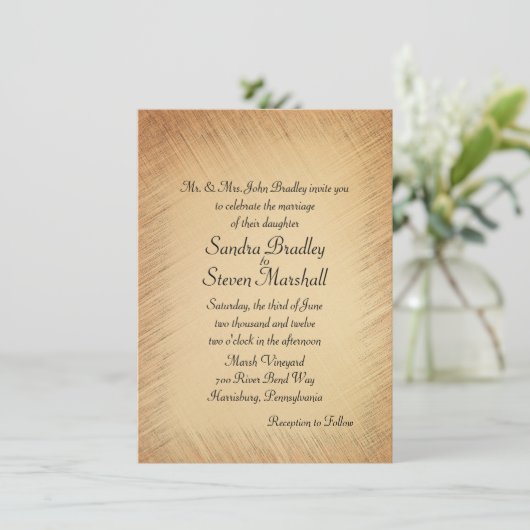 Faire-part de mariage rustique (Debout devant)