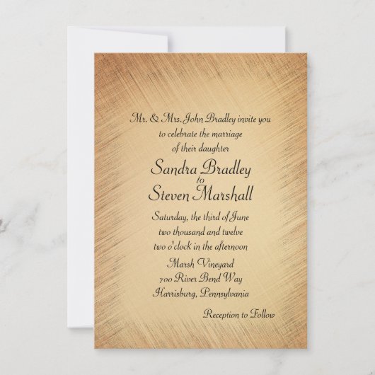 Faire-part de mariage rustique (Devant)