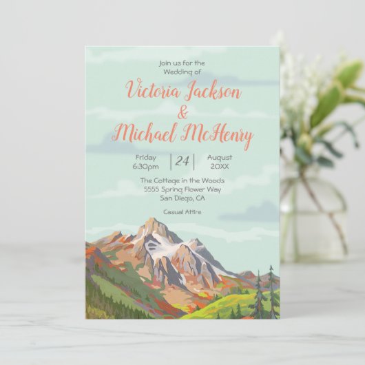 Faire-part de mariage rustique (Debout devant)