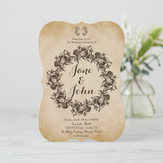 Faire-part de mariage rustique (Debout devant)