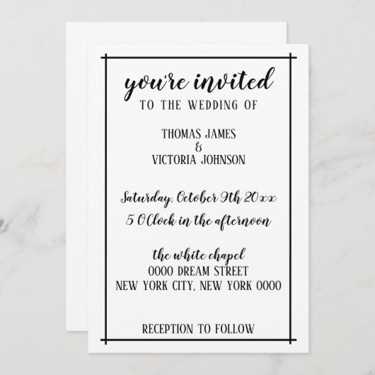 Faire-part de mariage rustique (Devant / Derrière)