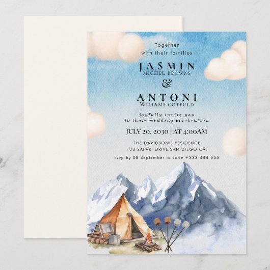 Faire-part de mariage rustique (Devant / Derrière)