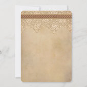 Faire-part de mariage rustique à dentelle Vintage (Dos)
