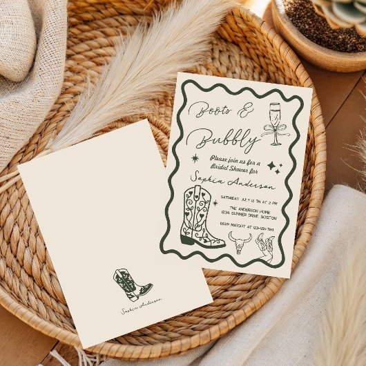 Faire-part de mariage rustique à l'aquarelle 'Boot
