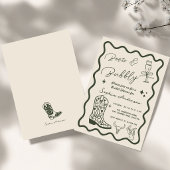 Faire-part de mariage rustique à l'aquarelle 'Boot