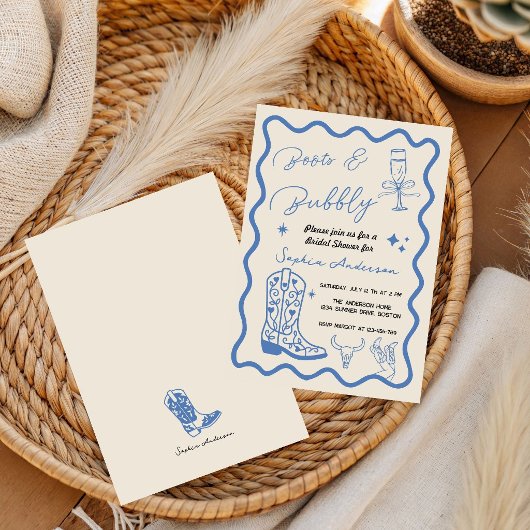 Faire-part de mariage rustique à l'aquarelle 'Boot