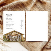 Faire-part de mariage rustique à l'aquarelle Éléga