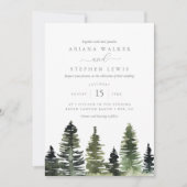 Faire-part de mariage Rustique Aquarelle Pine Tree (Devant)