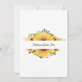 Faire-part de mariage rustique Arc de tournesol (Dos)