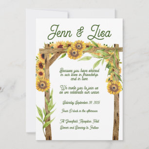 Faire-part de mariage rustique Arc de tournesol