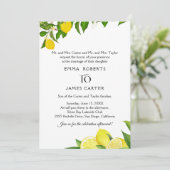 Faire-part de mariage rustique au citron (Debout devant)