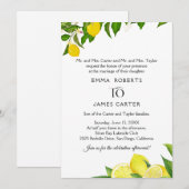 Faire-part de mariage rustique au citron (Devant / Derrière)