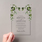 Faire-part de mariage rustique aux feuilles d'euca (In situ (ordinateur de poche))
