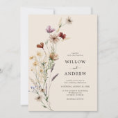 Faire-part de mariage Rustique aux fleurs sauvages (Devant)