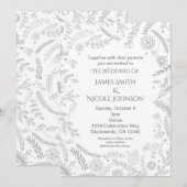 Faire-part de mariage rustique avec feuilles flora (Devant / Derrière)