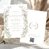 Faire-part de mariage rustique avec fleur sauvage