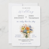 Faire-part de mariage rustique avec jardin de fleu (Devant)