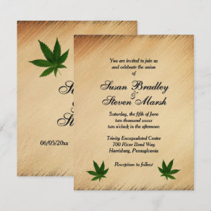 Faire-part de mariage Rustique avec mauvaise herbe