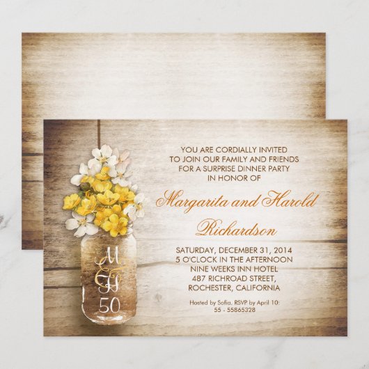 faire-part de mariage rustique avec pot en grès po (Devant / Derrière)