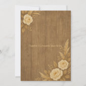 Faire-part de mariage rustique avec Rose beige flo (Dos)