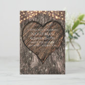 Faire-part de mariage rustique avec tronc d'arbre  (Debout devant)