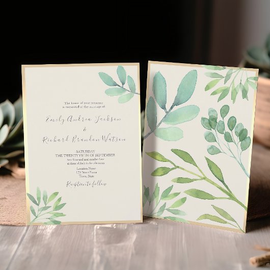 Faire-part de mariage Rustique avec Verdure