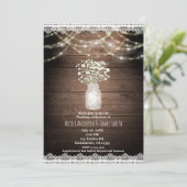 Faire-part de mariage rustique Baby's Breath & lum (Debout devant)