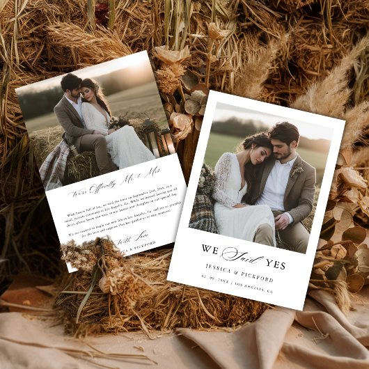 Faire-Part de Mariage Rustique Balle de Foin Nous