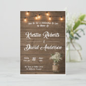 Faire-Part de Mariage Rustique Bébé Respiration Po (Debout devant)