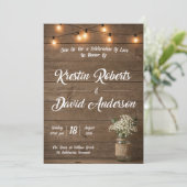 Faire-Part de Mariage Rustique Bébé Respiration Po (Debout devant)