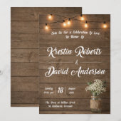Faire-Part de Mariage Rustique Bébé Respiration Po (Devant / Derrière)