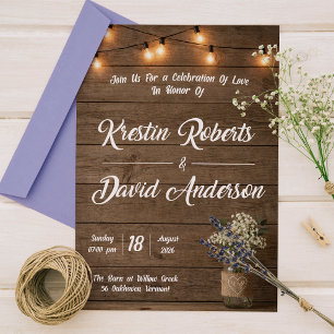 Faire-Part de Mariage Rustique Bébé Respiration Po