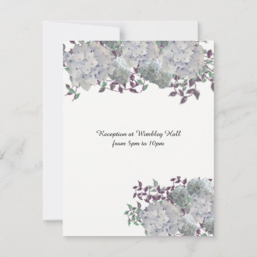 Faire-part de mariage Rustique bleu pâle Hydrangea (Dos)