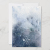 Faire-part de mariage Rustique Blue Watercolor Mou (Dos)