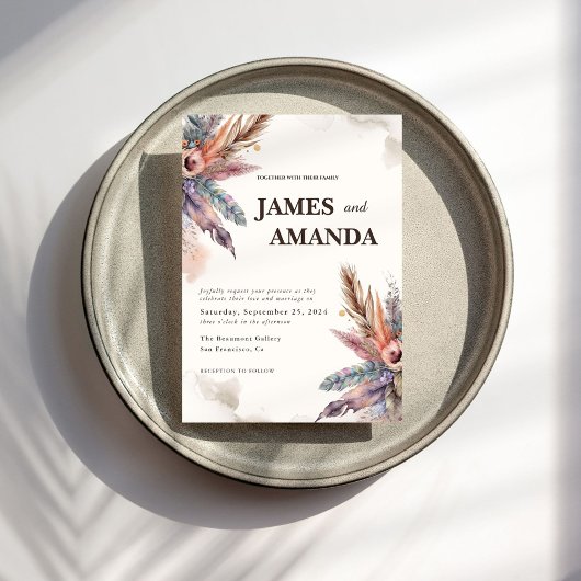 Faire-part de mariage Rustique Boho