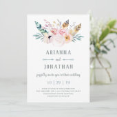 Faire-part de mariage rustique Boho (Debout devant)