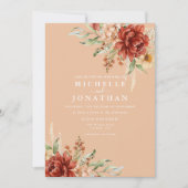 Faire-part de mariage Rustique Boho Fall Flowers (Devant)