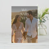 Faire-part de mariage rustique Boho Script Nous av (Debout devant)