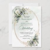 Faire-part de mariage rustique botanique eucalyptu (Devant)