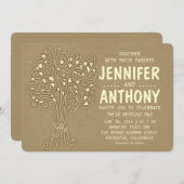 faire-part de mariage rustique brun vintage (Devant / Derrière)