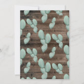 Faire-part de mariage rustique Cactus & Barnwood (Dos)