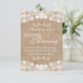 Faire-part de mariage rustique campagne en toile d (Debout devant)