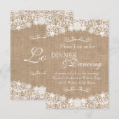 Faire-part de mariage rustique campagne en toile d (Devant / Derrière)